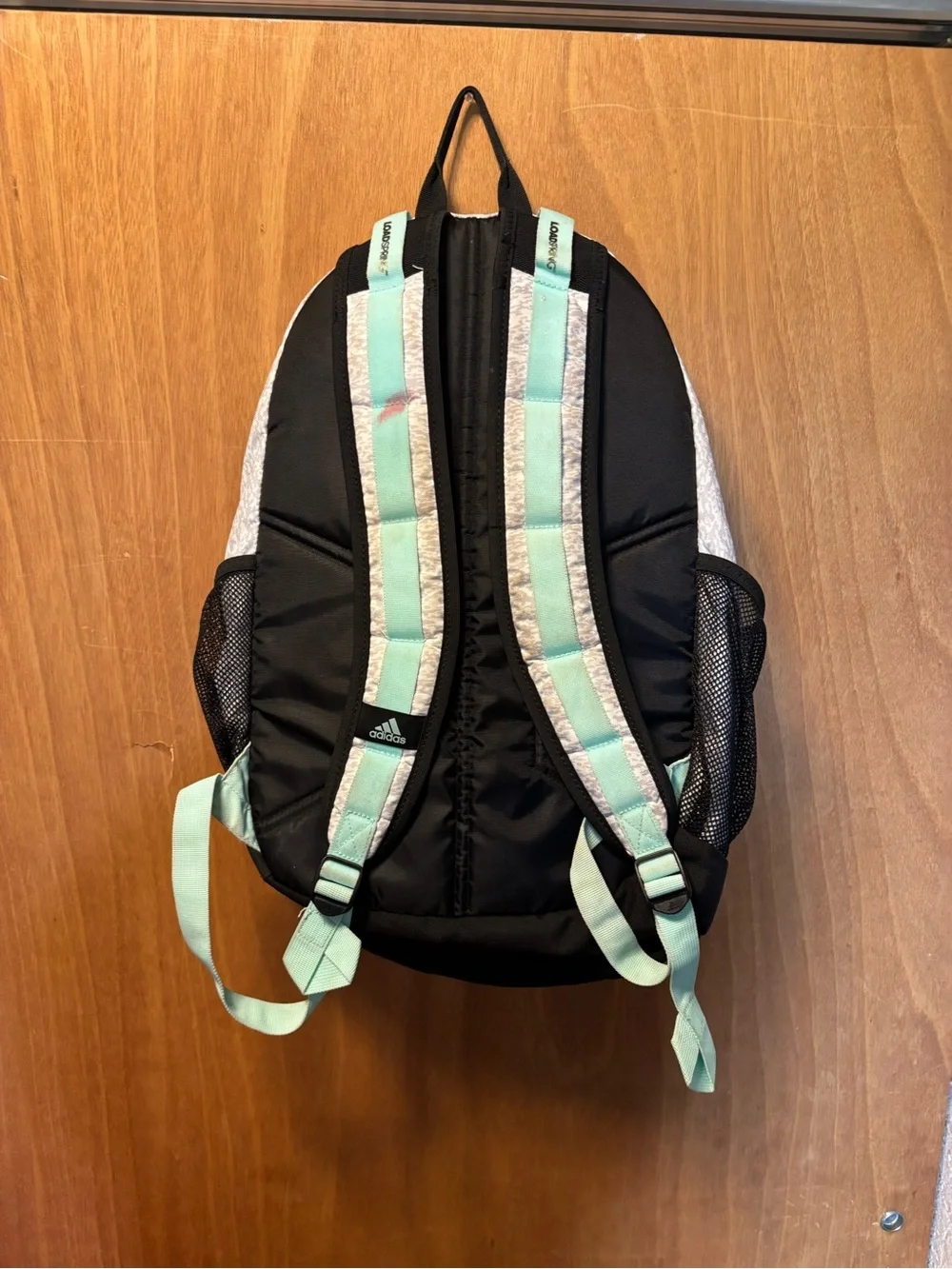 adidas Kids Light Gray Backpack with Mint Accents